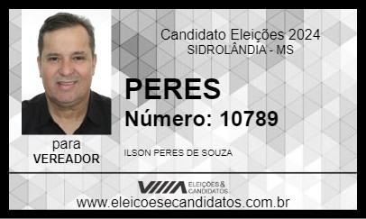 Candidato PERES 2024 - SIDROLÂNDIA - Eleições