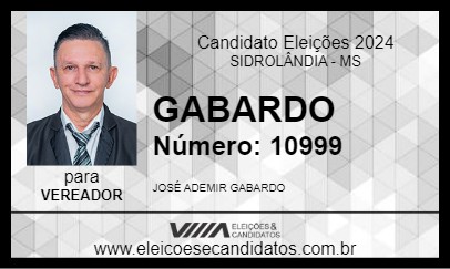 Candidato GABARDO 2024 - SIDROLÂNDIA - Eleições