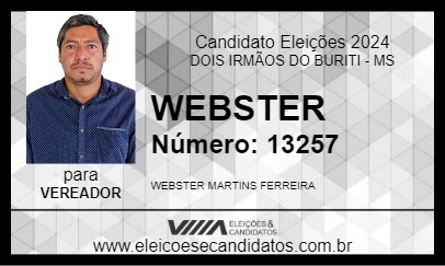 Candidato WEBSTER 2024 - DOIS IRMÃOS DO BURITI - Eleições