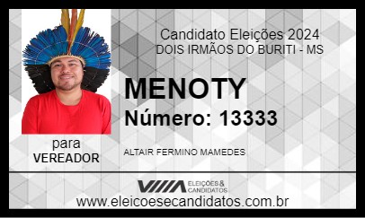 Candidato MENOTY 2024 - DOIS IRMÃOS DO BURITI - Eleições