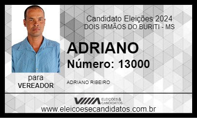 Candidato ADRIANO 2024 - DOIS IRMÃOS DO BURITI - Eleições