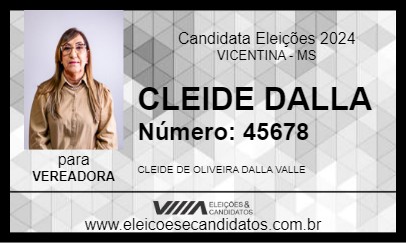 Candidato CLEIDE DALLA 2024 - VICENTINA - Eleições