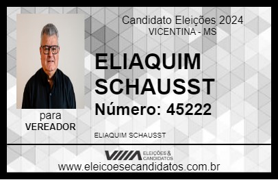 Candidato ELIAQUIM SCHAUSST 2024 - VICENTINA - Eleições