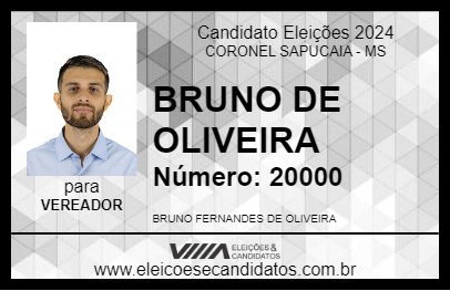 Candidato BRUNO DE OLIVEIRA 2024 - CORONEL SAPUCAIA - Eleições