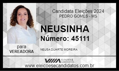 Candidato NEUSINHA 2024 - PEDRO GOMES - Eleições