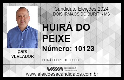 Candidato HUIRÁ DO PEIXE 2024 - DOIS IRMÃOS DO BURITI - Eleições