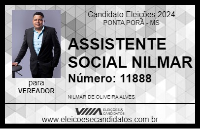 Candidato ASSISTENTE SOCIAL NILMAR  2024 - PONTA PORÃ - Eleições