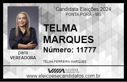 Candidato TELMA MARQUES 2024 - PONTA PORÃ - Eleições