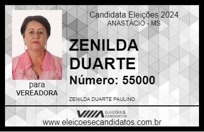 Candidato ZENILDA DUARTE 2024 - ANASTÁCIO - Eleições