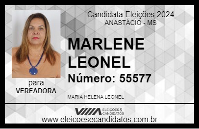 Candidato MARLENE LEONEL 2024 - ANASTÁCIO - Eleições