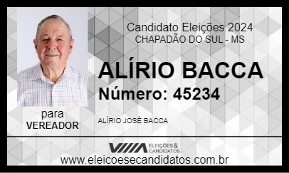 Candidato ALÍRIO BACCA 2024 - CHAPADÃO DO SUL - Eleições