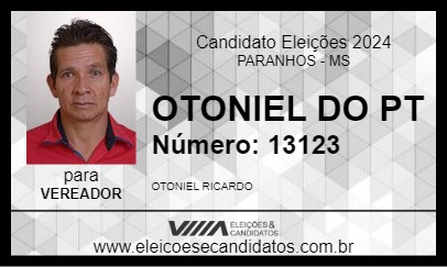 Candidato OTONIEL DO PT 2024 - PARANHOS - Eleições