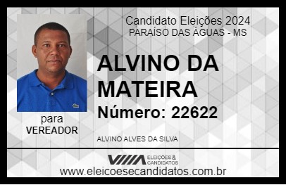 Candidato ALVINO DA MATEIRA 2024 - PARAÍSO DAS ÁGUAS - Eleições