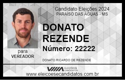 Candidato DONATO REZENDE 2024 - PARAÍSO DAS ÁGUAS - Eleições