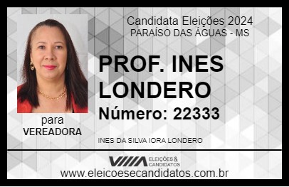 Candidato PROFESSORA INÊS LONDERO 2024 - PARAÍSO DAS ÁGUAS - Eleições