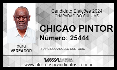 Candidato CHICAO PINTOR 2024 - CHAPADÃO DO SUL - Eleições