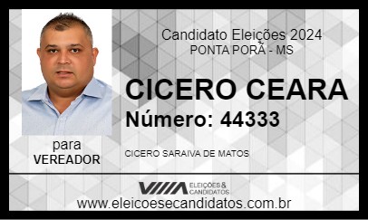 Candidato CICERO CEARA 2024 - PONTA PORÃ - Eleições