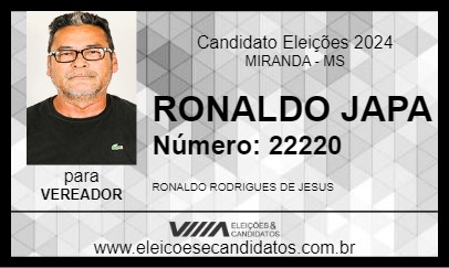 Candidato RONALDO JAPA 2024 - MIRANDA - Eleições