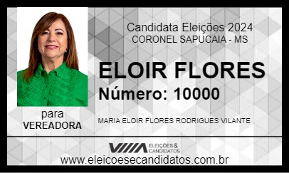 Candidato ELOIR FLORES 2024 - CORONEL SAPUCAIA - Eleições