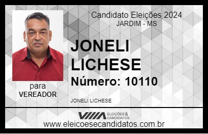 Candidato JONELI LICHESE 2024 - JARDIM - Eleições