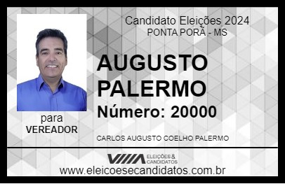 Candidato PROFESSOR AUGUSTO PALERMO 2024 - PONTA PORÃ - Eleições