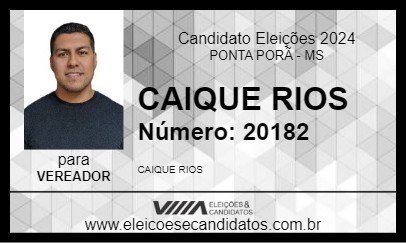 Candidato CAIQUE RIOS 2024 - PONTA PORÃ - Eleições