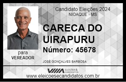 Candidato CARECA DO UIRAPURU 2024 - NIOAQUE - Eleições