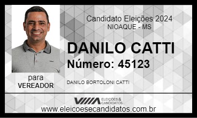 Candidato DANILO CATTI 2024 - NIOAQUE - Eleições