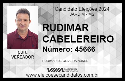 Candidato RUDIMAR CABELEREIRO 2024 - JARDIM - Eleições