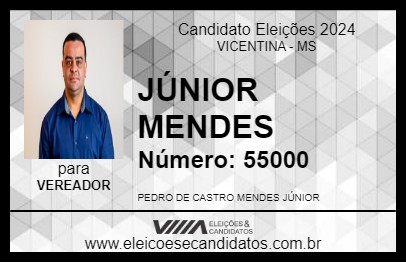 Candidato JÚNIOR MENDES 2024 - VICENTINA - Eleições