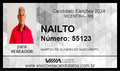 Candidato NAILTO 2024 - VICENTINA - Eleições