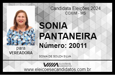 Candidato SONIA PANTANEIRA 2024 - COXIM - Eleições