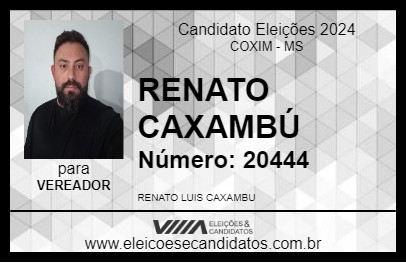 Candidato RENATO CAXAMBÚ 2024 - COXIM - Eleições