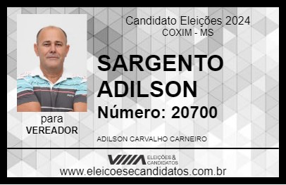 Candidato SARGENTO ADILSON 2024 - COXIM - Eleições