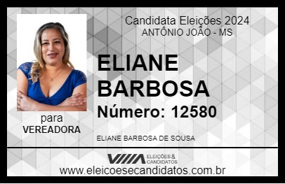 Candidato ELIANE BARBOSA 2024 - ANTÔNIO JOÃO - Eleições