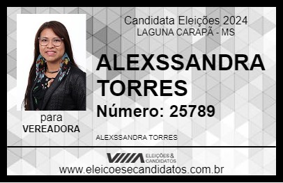 Candidato ALEXSSANDRA TORRES 2024 - LAGUNA CARAPÃ - Eleições