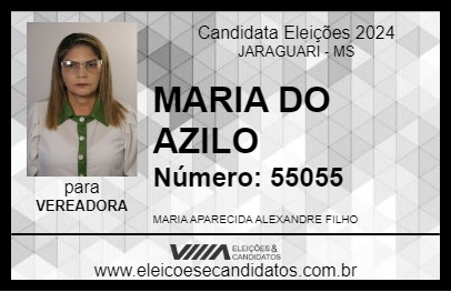 Candidato MARIA DO AZILO 2024 - JARAGUARI - Eleições