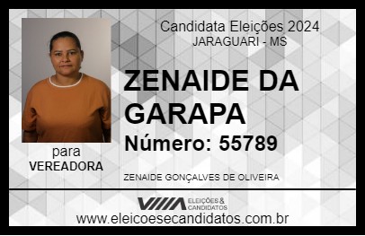 Candidato ZENAIDE DA GARAPA 2024 - JARAGUARI - Eleições