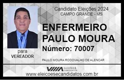 Candidato ENFERMEIRO PAULO MOURA 2024 - CAMPO GRANDE - Eleições