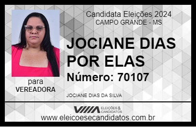 Candidato JOCIANE DIAS POR ELAS 2024 - CAMPO GRANDE - Eleições