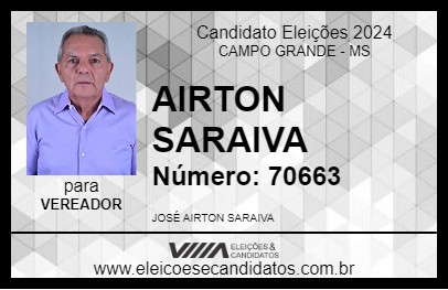 Candidato AIRTON SARAIVA 2024 - CAMPO GRANDE - Eleições