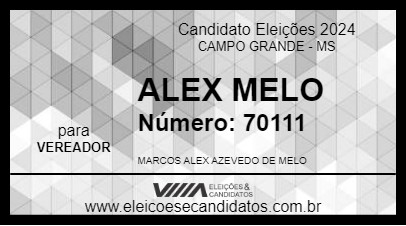 Candidato ALEX MELO 2024 - CAMPO GRANDE - Eleições