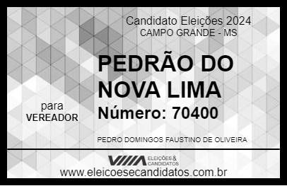 Candidato PEDRÃO DO NOVA LIMA 2024 - CAMPO GRANDE - Eleições