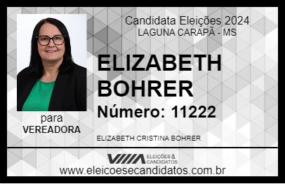 Candidato ELIZABETH BOHRER 2024 - LAGUNA CARAPÃ - Eleições