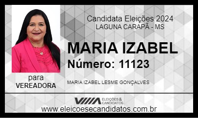 Candidato MARIA IZABEL 2024 - LAGUNA CARAPÃ - Eleições