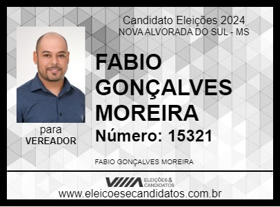 Candidato FÁBIO GONÇALVES 2024 - NOVA ALVORADA DO SUL - Eleições