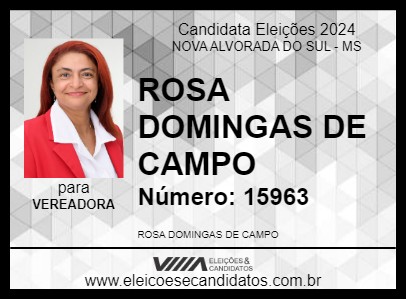 Candidato ROSA CAMPOS 2024 - NOVA ALVORADA DO SUL - Eleições