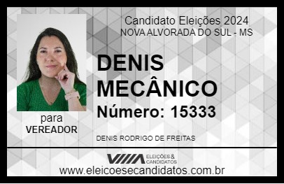 Candidato DENIS MECÂNICO 2024 - NOVA ALVORADA DO SUL - Eleições