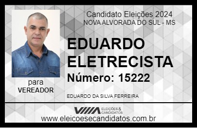 Candidato EDUARDO ELETRECISTA 2024 - NOVA ALVORADA DO SUL - Eleições