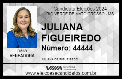 Candidato JULIANA FIGUEIREDO 2024 - RIO VERDE DE MATO GROSSO - Eleições